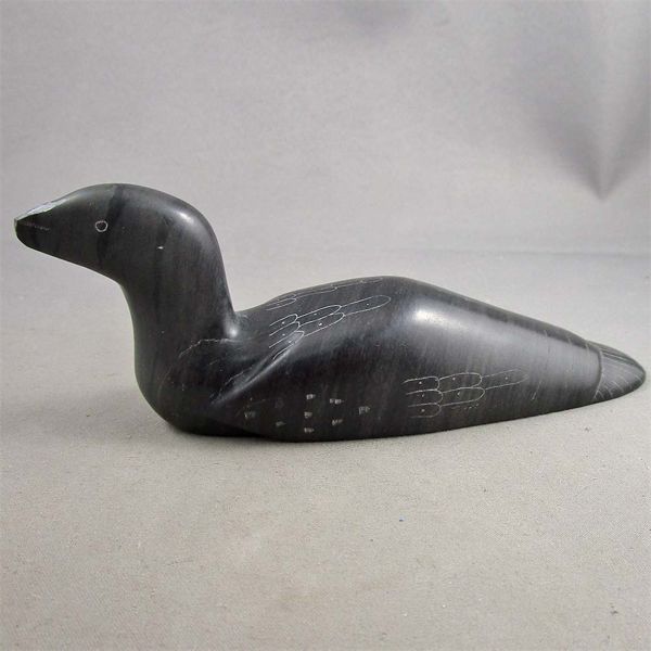 Signed Soapstone Loon - Artist Markosie