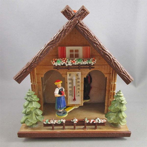 Vintage West Germany Weather House Thermometer