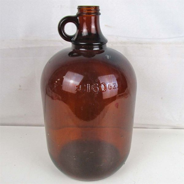 Vintage Amber Glass 1 Gallon Jug