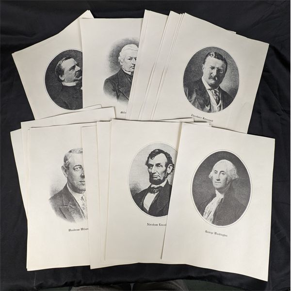Lot of Vintage Prints of USA Presidents