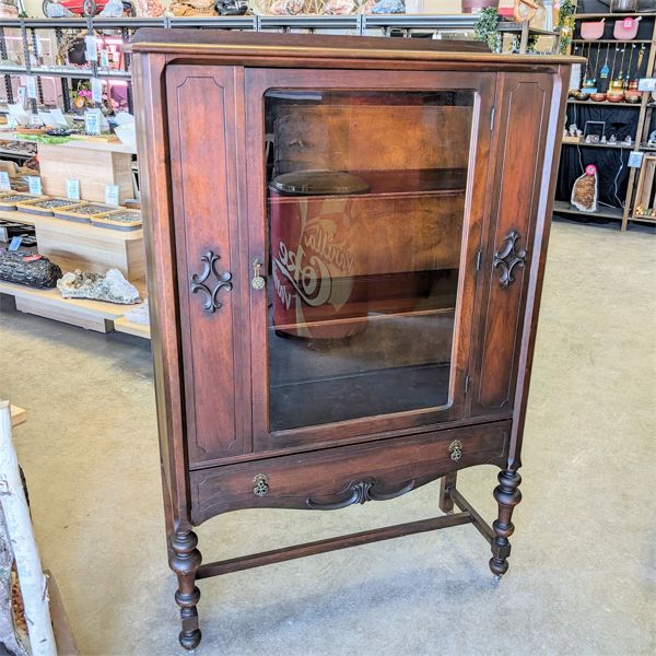 Beautiful Vintage Solid Wood China Cabinet 