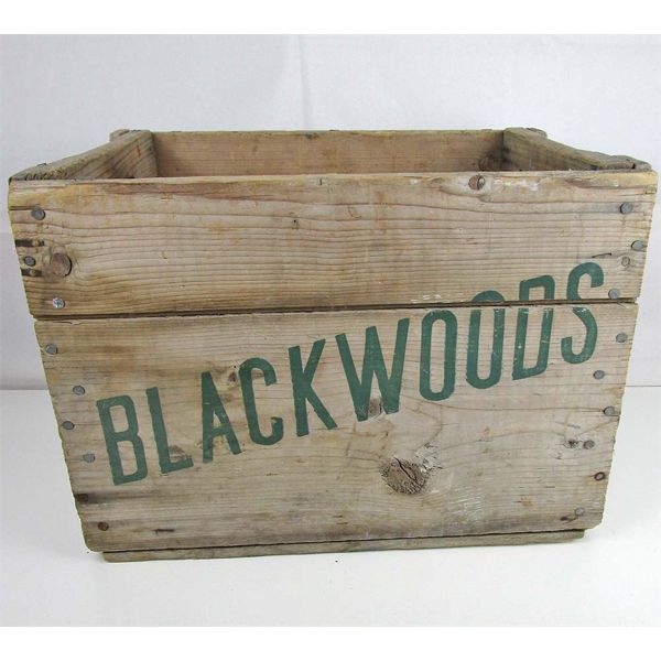 Vintage Blackwoods Beverages Wooden Box 17" x 12" x 12"