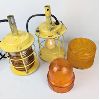 Image 1 : Set of 2 Vintage Industrial Emergency Lights with Glass Covers