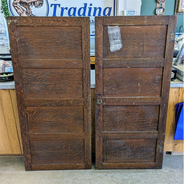 Set of 2 Vintage Solid Wood Doors 60" x 28"