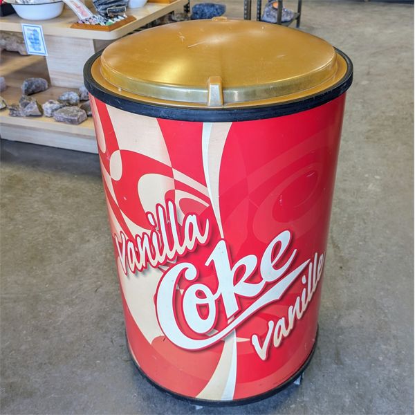 1990's Vanilla Coke Rolling Store Display Cooler 34" x 24"