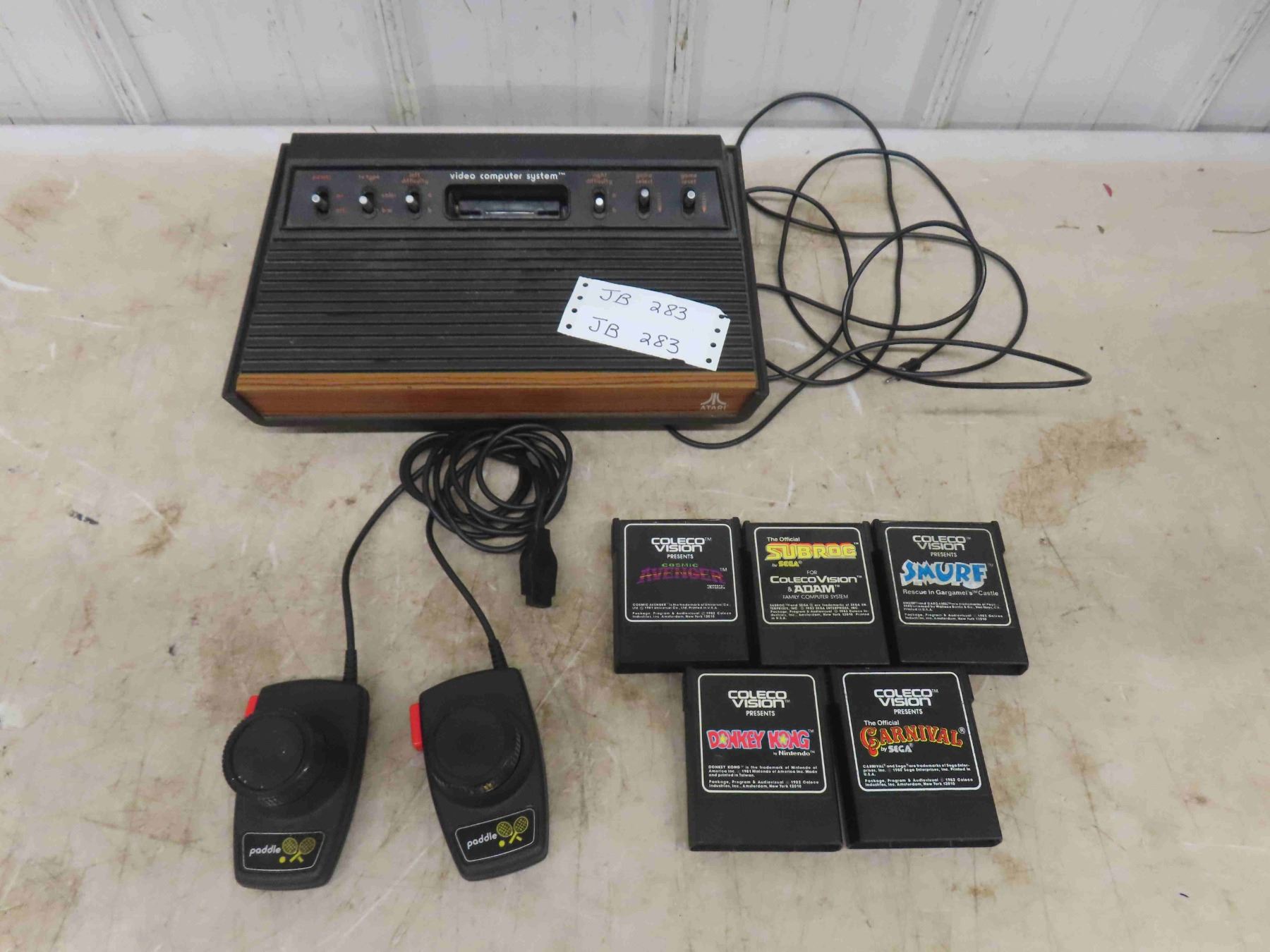 Atari Video Computer System with 2 Controllers + 5 Coleco Vision Games