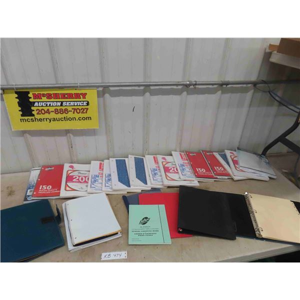 15 Bundles of New Lined Papers & Box of Misc. Binders/ Folders