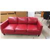 Image 1 : Leather/ Leather Style Red Couch 70" Wide