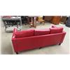 Image 4 : Leather/ Leather Style Red Couch 70" Wide