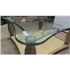 Image 5 : Modern Glass Top Fancy Coffee Table 19" x 43" x 43" 