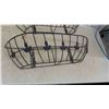 Image 2 : 2 Wall Mount Wrought Iron Planters 7" x 9" x 30" & Commercial Metal Basket 