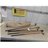 Image 1 : 5 Golf Clubs ; 3 Wooden Handled + Time Period Golf Bag