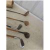 Image 2 : 5 Golf Clubs ; 3 Wooden Handled + Time Period Golf Bag