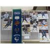 Image 1 : Vancouver Canucks Felt Banner Displaying Logos Since 1970s + 9 Autographed 