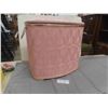 Image 1 : Old Style Look Clothes Hamper Pink with Gold Colored Trim 13" x 20" x 22" 