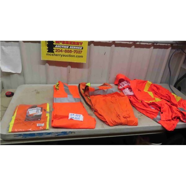 Safety Wear: New Pioneer Sz Med Shirt, 2 Overall ; 1 New, 1 sz Med, Rain Jacket Sz 2xl 