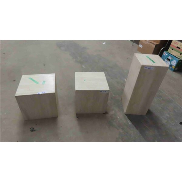 3 Granite Stands ; (1) 10" x 10" x 25" & (2) 14" x 14" x 14" 