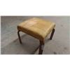 Image 2 : Teak + Leather Ottoman 13" x 16" x 16" 