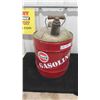 Image 1 : Metal Gas Can Restored with Gulf Logo, Old Wood Handle, 4 Gal