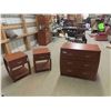 Image 1 : Modern 3 Drawer Dresser 20" x 32" x 34" & 2 Night Stands with Drawer 18" x 18" x 24"