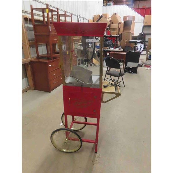 Old Fashion Movie Time Popcorn Rolling Floor Model 60  Tall