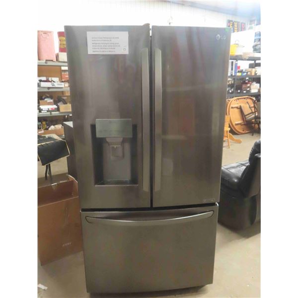 LG Invertor Linear Refrigerator, Side by Side with Bottom Freezer, Ice + Water Dispenser