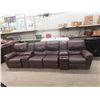 Image 1 : 5 pc Leather/ Leather Style Reclining Couch 140" Wide - 1 small tear