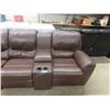 Image 2 : 5 pc Leather/ Leather Style Reclining Couch 140" Wide - 1 small tear