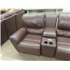 Image 4 : 5 pc Leather/ Leather Style Reclining Couch 140" Wide - 1 small tear