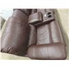 Image 5 : 5 pc Leather/ Leather Style Reclining Couch 140" Wide - 1 small tear