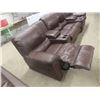 Image 6 : 5 pc Leather/ Leather Style Reclining Couch 140" Wide - 1 small tear