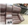 Image 8 : 5 pc Leather/ Leather Style Reclining Couch 140" Wide - 1 small tear