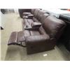 Image 9 : 5 pc Leather/ Leather Style Reclining Couch 140" Wide - 1 small tear