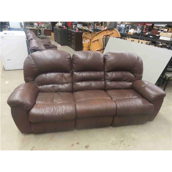 Leather/ Leather Style Reclining Couch 78" Wide