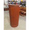 Image 1 : Teak Cabinet - Oval with Many Shelves 16" x 24" x 51" 