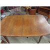 Image 2 : Teak Table 29" x 38" x 59" plus (2) 18" Leaves & 4 Chairs - 1 has stain