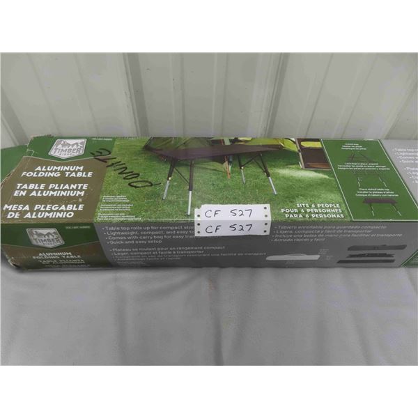 New TimberRidge Aluminum Folding Table with Carrying Bag 27" x 43" 