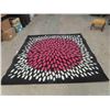 Image 2 : Area Rug 78" x 78" - Blacks, Whites, Pinks