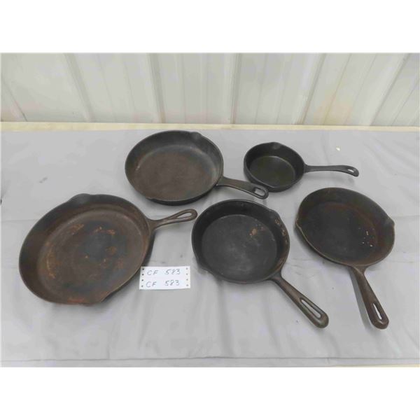 5 Cast Iron Frying Pans