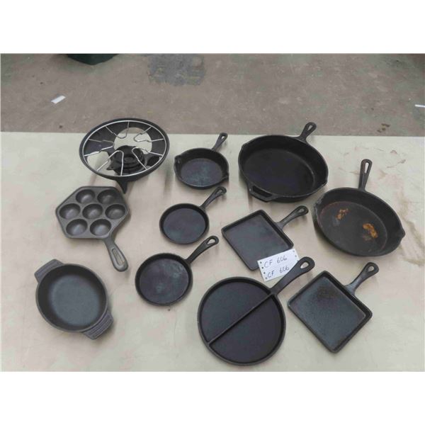 Cast Cookware ; Fry Pans - largest 10 , plus more