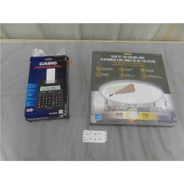 New Casio 12 Digit Display Calculator + New Slim 15" LED Ceiling Light