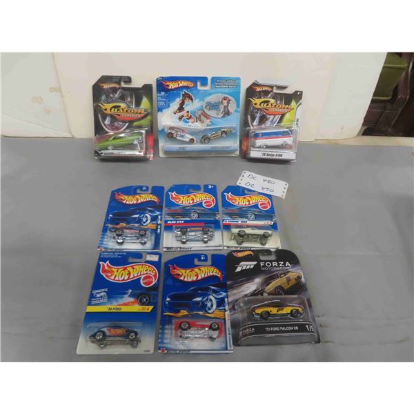 9 Hot Wheels in Package Including Custom Classic Motorsport, plus more