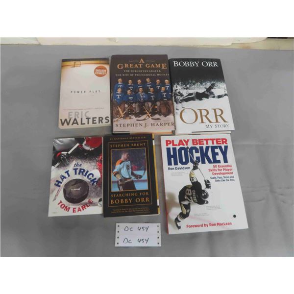 6 Books on Hockey ; Bobby Orr, The Hat Trick, Power Play, a Great Game, plus more