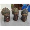 Image 2 : Indigenous Style Salt + Pepper Shakers, Toothpick Holder, Hawaiian Style Bobblehead