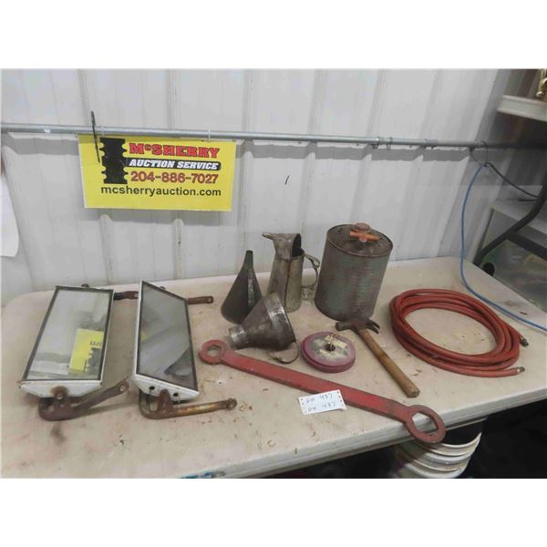 Funnel, Fuel Pail, Air Hose, Extension Truck Mirrors