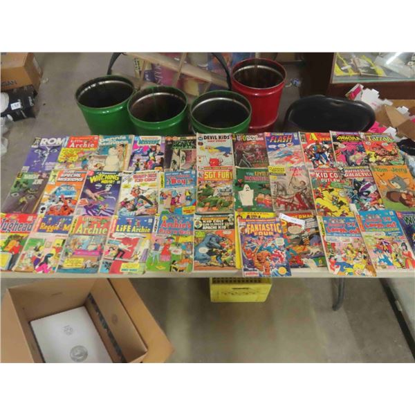 34 Old Comics ; Tarzan, Archie, Superman Devil Kids, plus more