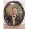 Image 2 : Vintage Oval Framed Gentleman with Mustache 18.5" x 22.5" 