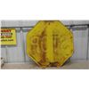 Image 2 : Railway Yellow Metal Embossed Stop Sign - 24" x 24" 