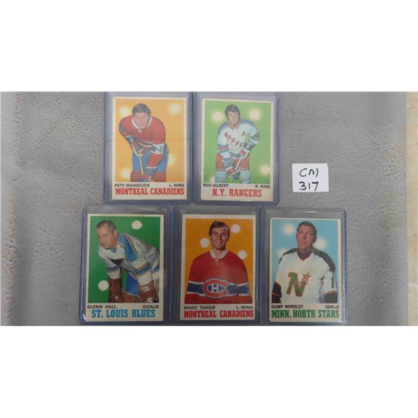 (5) 1970/71 Hockey Cards