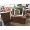 Image 1 : 2 Dressers ; 17" x 34" x 48" & 17" x 30"x 59" plus Mirror 33.5" x 37.5" - Mirror frame